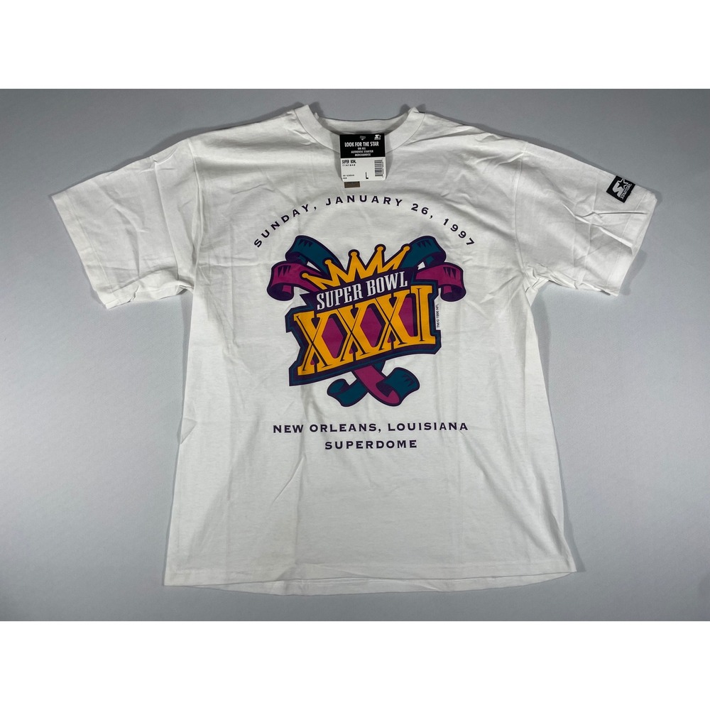 Vintage Starter Super Bowl XXXI 1997 T-Shirt Mens Large NWT New Orleans NFL